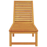 Sun Lounger Reclining Brown 53 x 202 x 89cm Solid Acacia wood 4108106