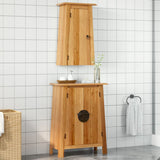 2 Piece Bathroom Furniture Set Solid Wood Pine 3223458