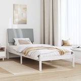 Bed frame White and light grey 100 x 200 cm Solid pine wood 878773
