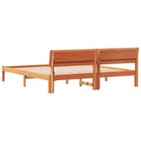 Bed Frame with Headboard Brown 200 x 200 cm Solid Pine Wood 3385744