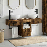 Bathroom Furniture Set 3 pcs Smoked Oak Engineered Wood 3405582