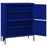 Storage Cabinet Navy Blue Steel Medium Height-Adjustable Shelves 336136