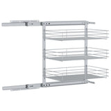 3-Tier Pull-out Kitchen Wire Basket Silver 47x35x56 cm 50970