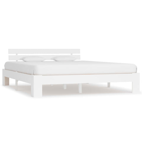 Bed Frame without Mattress White 180x200cm Solid Wood Pine 283159