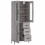 Highboard Grey Sonoma 69.5x34x180 cm Engineered Wood 3198607