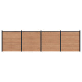 Fence Set 4 pcs 699 x 186 cm WPC and Aluminium Brown 3429378