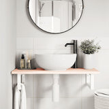 Basin Shelf Wall Mounted Steel and Solid Wood Oak 3302544