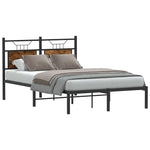 Bed Frame without Mattress Smoked Oak 120x190 cm Small Double Engineered Wood 4106740