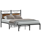 Bed Frame without Mattress Smoked Oak 120x190 cm Small Double Engineered Wood 4106740
