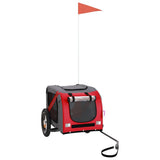 Pet Bike Trailer Red and Grey Oxford Fabric and Iron 93866
