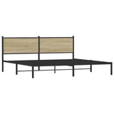 Metal Bed Frame without Mattress Sonoma Oak 200x200 cm 3301359