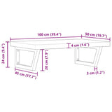 Basin Shelf Wall Mounted Steel and Solid Wood Acacia 3302811