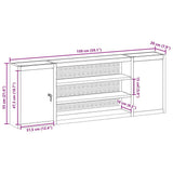 Tool Cabinet with Shelf Red and Grey 150 x 20 x 55 cm Steel 4103476