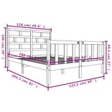 3101343 Bed Frame without Mattress Solid Wood 120x200 cm