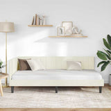 Corner Bed Frame with Headboard Cream 90 cm x 200 cm Velvet 42016435