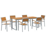 Garden Dining Set 7 pcs Grey and brown 200 x 90 x 75 cm 3284357