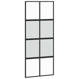 Sliding Door with Hardware Set Black 90x205 cm Tempered Glass 3375893