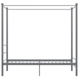 Canopy Bed Frame without Mattress Grey Metal 90x200 cm 325053