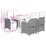 5 Piece Garden Dining Set with Cushions Beige Poly Rattan 3212572