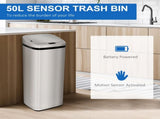 50L Infrared Touchless Automatic Motion Sensor Dustbin Stainless Steel Trash Can Home Office T3398P343260