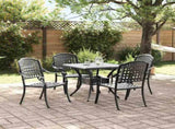 Garden Table Set 5 pcs Black Cast Aluminium 3334729