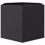 ZNTS Garden Planter Black Hexagon 69x60x45 cm Steel 851122