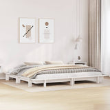 Bed Frame without Mattress White 200x200 cm Solid Wood Pine 3302262