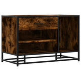 Shoe Bench Smoked Oak 80x40x53.5 cm Engineered Wood and Metal 849226