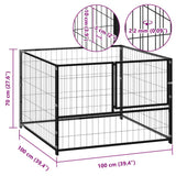 Dog Kennel Black 100x100x70 cm Steel 150789