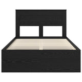 Bed Frame with Headboard Black 120 x 190 cm Solid Pine Wood 3409776