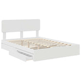 Storage Bed with Headboard White 150 x 200 cm Engineered Wood 3412262