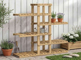 Plant Stand White 93 x 25 x 114.5 cm Solid Acacia Wood 903099