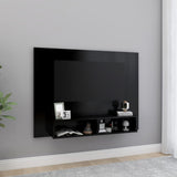 ZNTS Wall TV Cabinet Black 120x23.5x90 cm Engineered Wood 808270