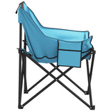 ZNTS Camping Chairs with Pocket Foldable 2 pcs Bright Blue 366553