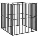 Dog Playpen 4 Panel Black Galvanised Steel 172209