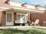 Retractable Awning Green and White 400 x 350 cm 3330843