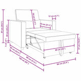 Pull out Sofa Bed Single Cloud grey 90 x 165 x 87 cm Fabric 42002694