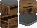 Hall Bench Old Wood 100 x 38 x 46 cm Engineered Wood and Fabric 891470