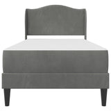 Bed Frame with Headboard Dark Grey 90 x 190 cm Velvet 3415275