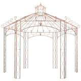 Garden Pavilion Antique Brown 4 m Iron 45439