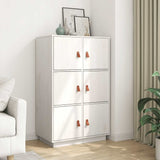 ZNTS Highboard White 67x40x108.5 cm Solid Wood Pine 820173