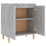 ZNTS Sideboard&Solid Wood Legs Concrete Grey 60x35x70 cm Engineered Wood 806071