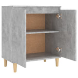 ZNTS Sideboard&Solid Wood Legs Concrete Grey 60x35x70 cm Engineered Wood 806071