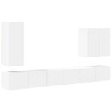 TV Wall Cabinet Set Wall-mounted 6 pcs White 3408943