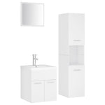 ZNTS Bathroom Furniture Set White Engineered Wood 3071396