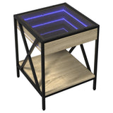 Bedside Table with Infinity LED Sonoma Oak 40x40x49 cm 3284097