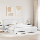 Bed Frame with Headboard White 200 x 200 cm Engineered Wood 3411264