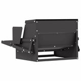 Chicken Treadle Feeder Black 50 x 40 x 29 cm Cold-Rolled Steel 874699