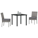 Garden Dining Set 3 pcs Grey Powder-Coated Steel 3379226