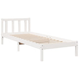 Extra Long Bed Frame without Mattress White 80x220 cm Solid Wood Pine 852443